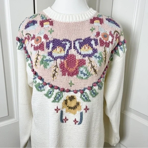 Vintage Runaway Bay Cottagecore Oversized Pastel Knit Pullover Sweater - S/M - Picture 5 of 16